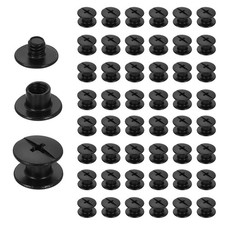 50 Set Phillips Chicago Screw M4 x 4mm Metal Binding Post Screws Black