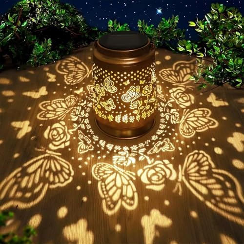 Solar Lanterns Outdoor Waterproof, Mothers Day Birthday Gifts for Butterfly - Picture 2 of 7