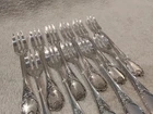 Vintage 1990 silver-plated 11 pastry cake forks Christofle Marly 15,9cm