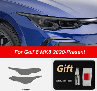 Pre-cut Headlights Smoke Paint Protection Vinyl Tint Wrap Film For Vw Golf 8 MK8