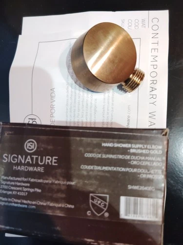 Signature Hardware SHWE2040BG Shower Supply Elbow for Hand Showers, Brushed Gold - Picture 1 of 2