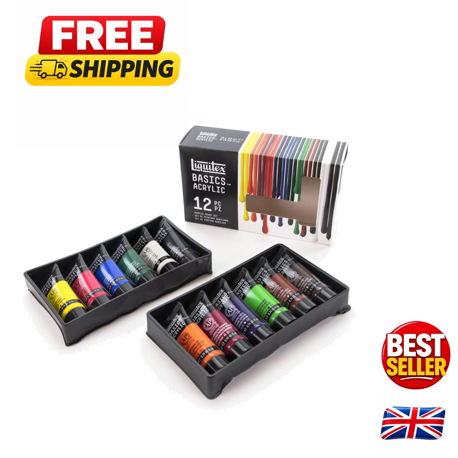 Acrylic Basics Paint Set: 22ml Tubes for All Painting Techniques