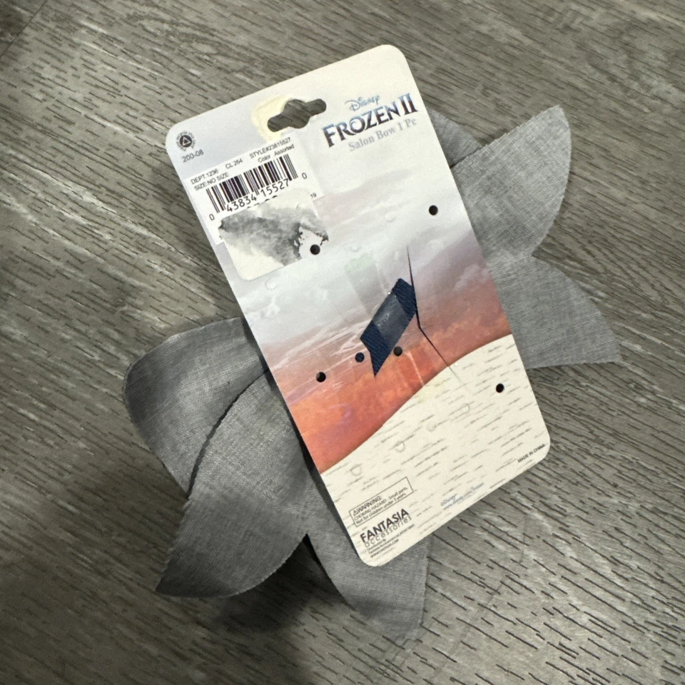 NWT DISNEY FROZEN II LARGE BLUE GLITTER SNOWFLAKE BOW (W/ SALON CLIP) - Image 3 of 4