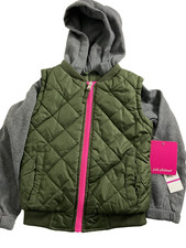 Pink Platinum Girls Full Zip Hooded Sweatshirt Puffer Jacket Size 5/6