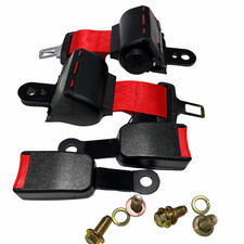 2 Red Retractable 2 Point Seat Belt Lap Safety Seatbelt Set For Bus Truck Car 2 Red Retractable 2 Point Seat Belt Lap Safety Seatbelt Set For Bus Truck Car