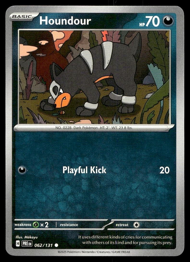 Houndour 062/131 Common Prismatic Evolutions Pokemon Lightly Played