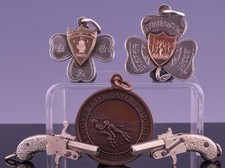 ESTATE LOT ANTIQUE VICTORIAN STERLING SILVER GOLD POCKET WATCH CHAIN FOB AWARDS