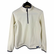 Women s Y2K L.L. Bean Quarter Zip Fleece White Pullover Sweatshirt Size M