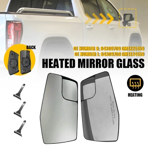 For 2019-2023 Chevrolet Silverado 1500 2500 Mirror Glass Heated Right Left
