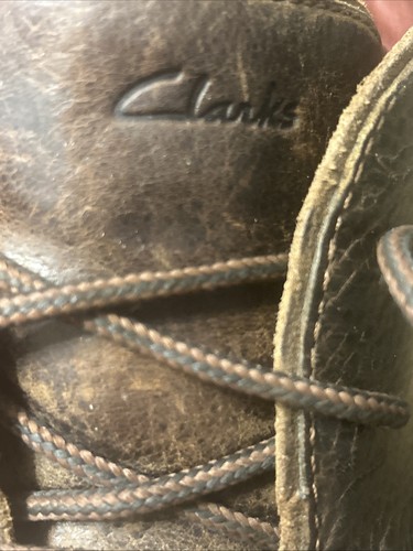 Clarks Boots Mens 11 M Morris Peak Ankle Chukka 78596 Brown Leather Lace Up Flaw - Picture 14 of 15