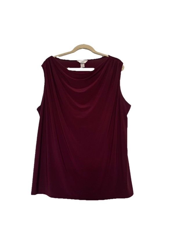 2X CJ Banks Maroon Women’s Plus Size Top