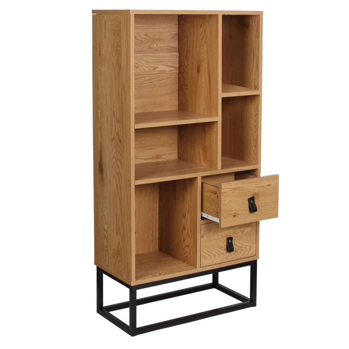 Bibliothèque design 120cm style industriel meuble rangement Abbott - 3