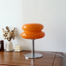 Lampe De Table Verre Macaron LED – Veilleuse Décorative, Salon, Chambre, Chevet