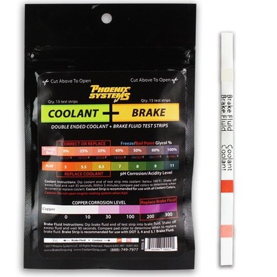 Phoenix Systems 8006-B Double-Ended Brake Fluid + Coolant Test Strips  1 Pack