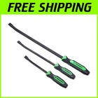 Ergonomic Green Curved Pry Bar Set - 12", 17", & 25" Tools for Professionals