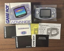 Nintendo Game Boy Advance GBA Console System Clear Glacier CIB Complete in Box