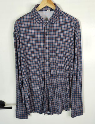 State & Liberty Shirt Mens XL Blue Plaid Athletic Fit Stretch Performance |  eBay