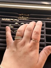 Mejuri 14k Gold Lab Grown Diamond Emerald Cut Open Ring Size 9