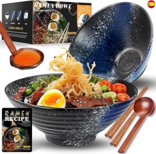 YTLEMON Juego De Cuencos De Ramen De Cerámica 2×1000ml 34oz, Ramen Bowl Japonés
