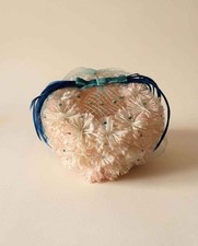 Vintage Floral Cocktail Hat 1950s Pink Floral Fascinator Blue Feather Tilt