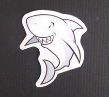 Fun Playful Colorful Shark Sticker 2" x 1.58" V 