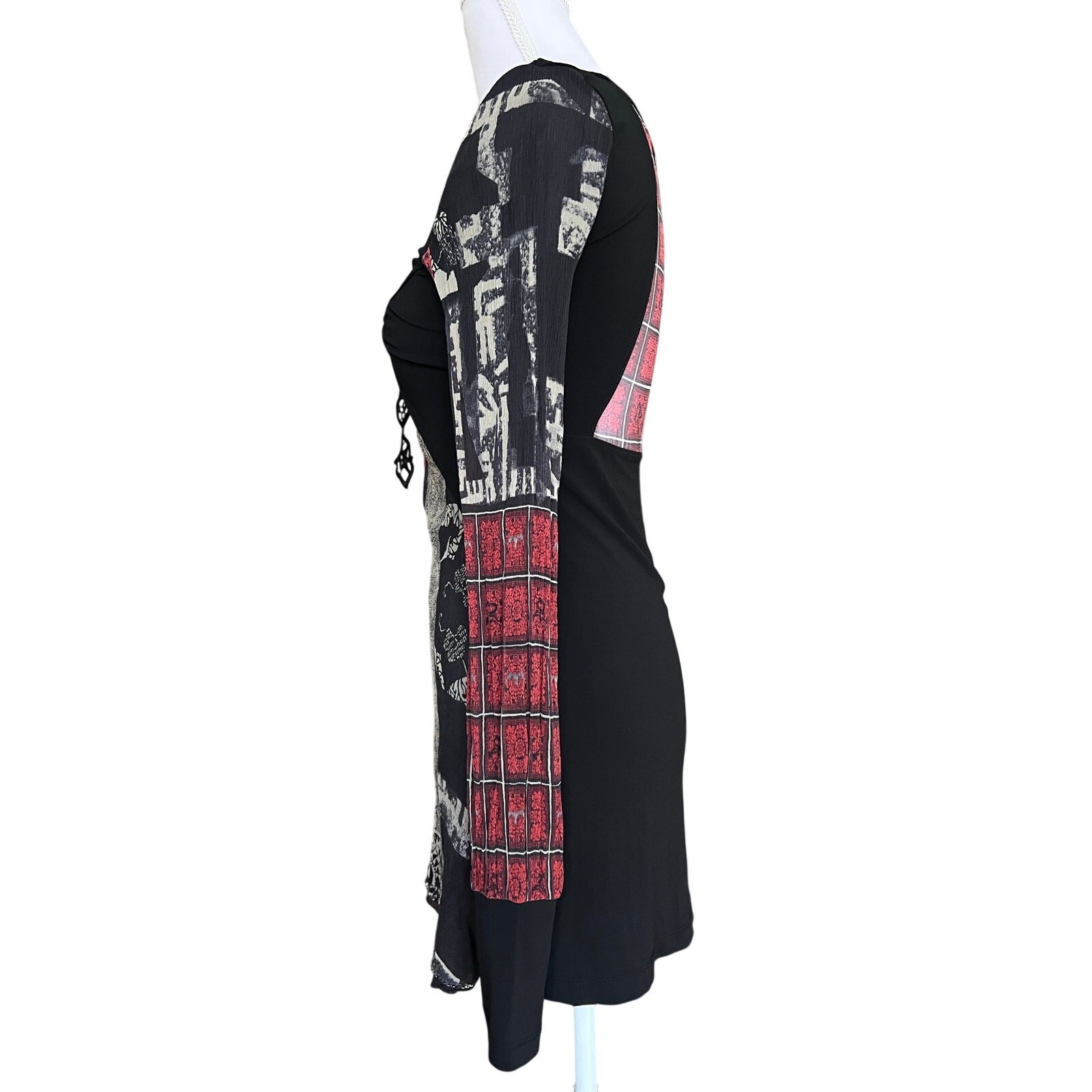 Save the Queen Gothic Patchwork 100% Silk Tunic D… - image 4