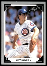 Greg Maddux 1991 Leaf #127 Chicago Cubs FREE SHIPPING AutographDen