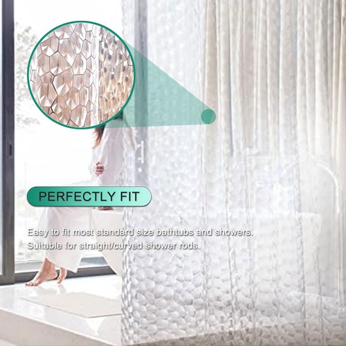 Clear Shower Curtain Liner 74 inch Long, EVA Heavy Duty Waterproof Plastic Sh... - Picture 7 of 7