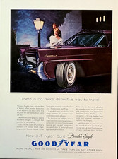 Good Year Tire Lincoln Continental Mark III Original 1958 Vintage Print Ad