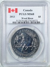 Canada 2013 $5 1oz Silver Wood Bison MS68 PCGS 27434572
