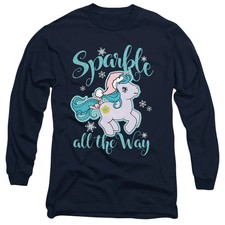 My Little Pony Retro Sparkle All the Way Mens Long Sleeve Shirt Navy Blue Offici