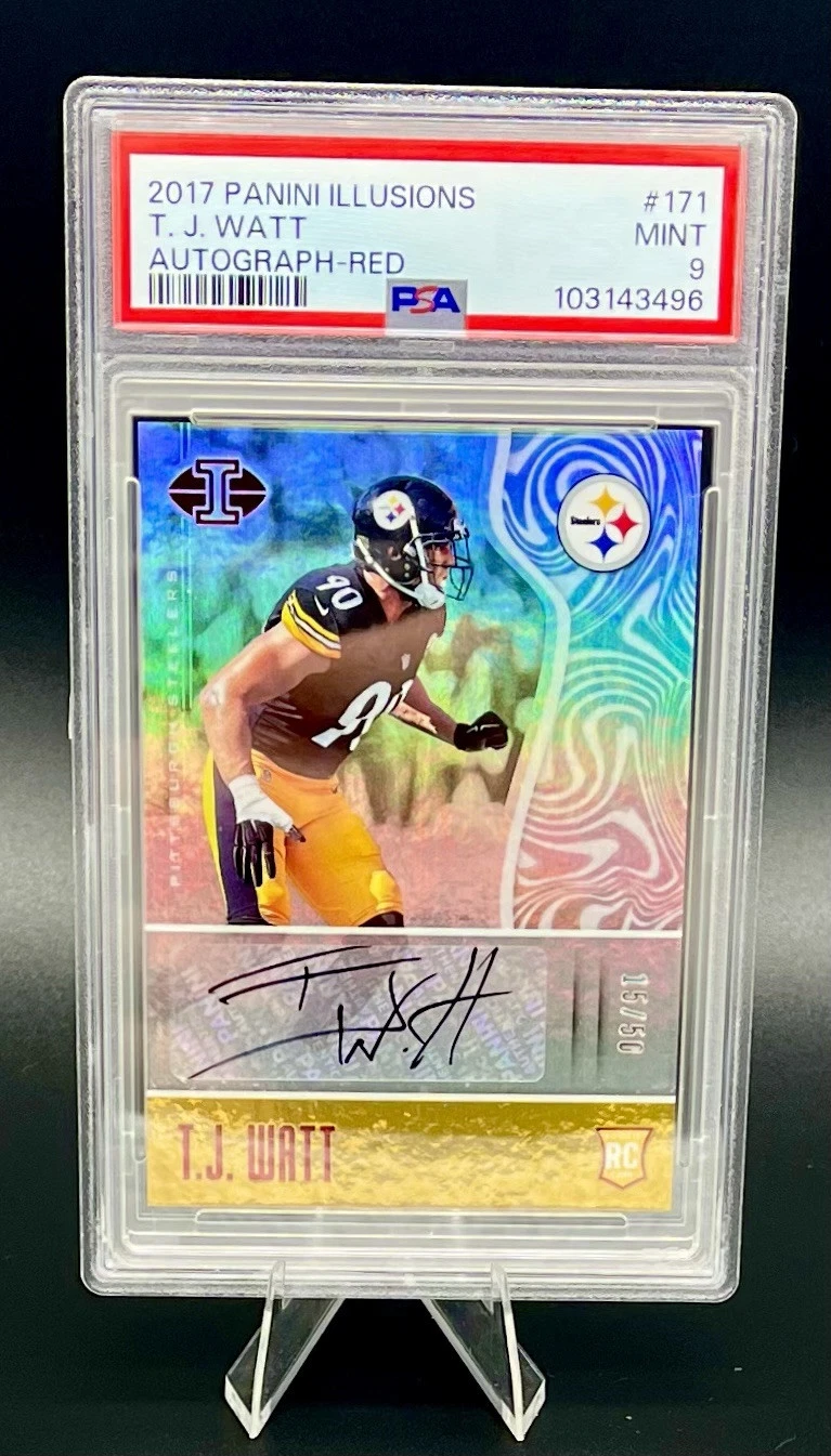 TJ Watt Panini Illusions #171 Autograph-Red