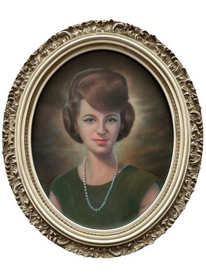 Vintage Signed Robert Bruce Williams Original Pastel Portrait Oval Frame 25 x21 