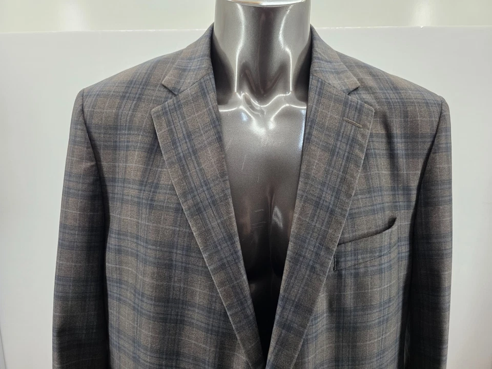 Blazer Peter Millar 46R Marrón Gris Lana a Cuadros Para Hombre Abrigo Deportivo Chaqueta Blazer Foto 3 de 4