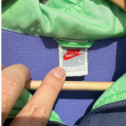 Giacca a vento Nike vintage anni 90 sport fitness verde viola blu taglia large - Foto 3 di 10