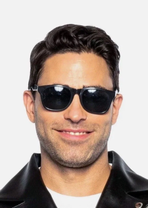 Jaqueta de couro falso graxa graxa anos 50 e óculos fantasia de Halloween masculina 42-48 - Imagem 3 de 4