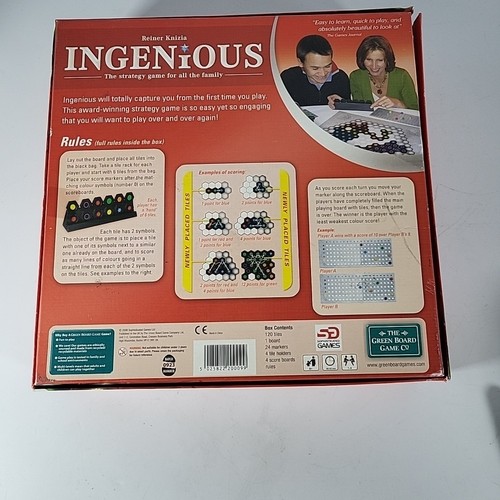 Ingenious Strategy Board Game Sophisticated Games Age 8 Plus Complete - Picture 7 of 14