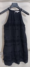 Loft Black Sun Dress Size Small Patterned Outside Halter Neck
