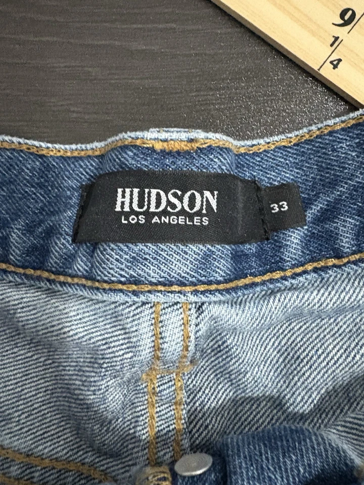 Hudson Womens Jean Shorts Size 33 Raw Hem Cut Off Denim Lori Short Medium Wash - Image 4 of 4