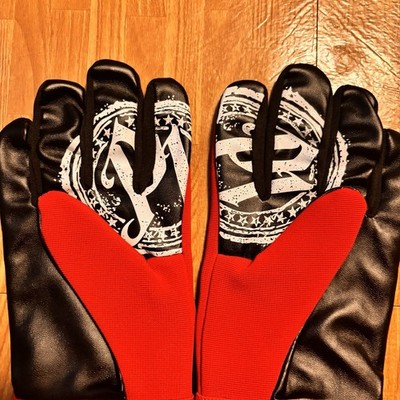 AJ Styles WWE Gloves Red Black Authentic Wrestling Gloves Pair New