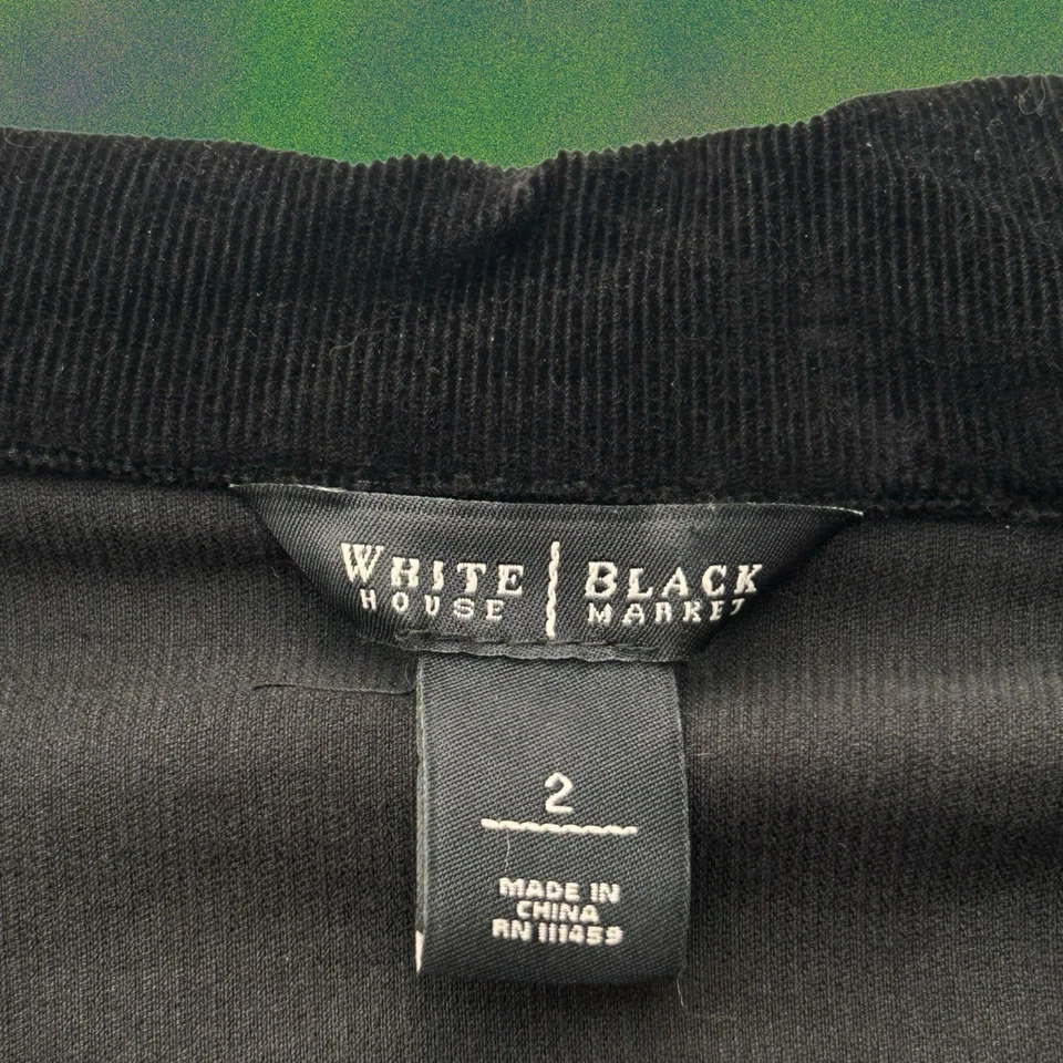 Chaqueta Blazer Y2K White House Black Market Para Mujer Negra Pana Ajustada Talla 2 Foto 4 de 4