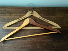 2 Vintage Wood Clothing Hangers Montgomery Ward Closet Wardrobe Gift Men Women