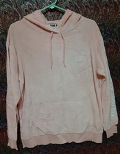 Victoria's Secret Baby Pink Velour Tie Hooded Sweatshirt, Size M