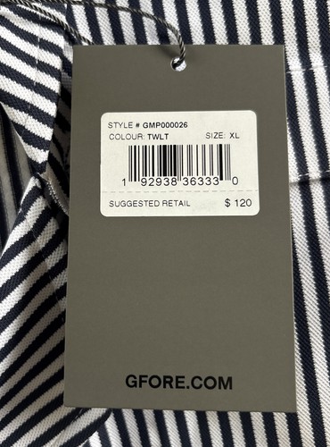 NWT G/Fore Mens XL Feeder Stripe Tech Golf Polo Shirt GMP000026 Blue White $120 - Picture 10 of 13