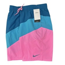 Nike Mens Bottom Board 9" Swim Volley Trunk Shorts Coloblock NESSD470- 670 XXL