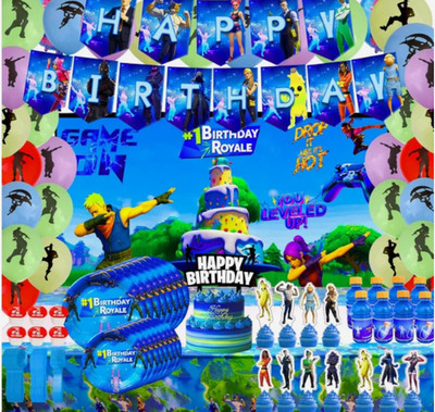 Gaming Party Supplies Birthday Decoration Set   142 Pack Video Game Themed Decor