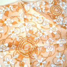 POP FLOWERS Blumen Hippies 70er Taschentuch Baumwolle Orange Vintage
