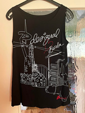 Desigual Damen Top L schwarz grafisch Rundhal...