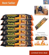 Instant Light Smokeless Logs - 12 Eco-Friendly Fire Logs for Effortless Warmth 3.50 per lighter