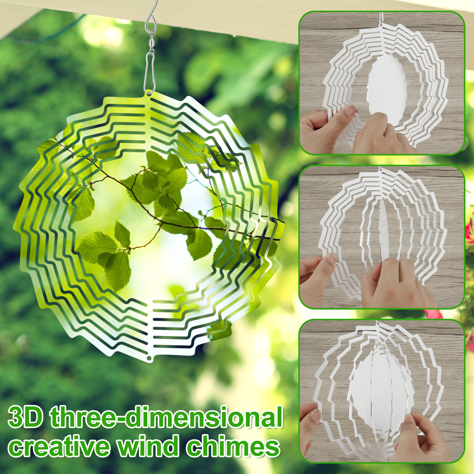 2 pcs sublimation wind spinner blank 8 inch aluminum hanging wind